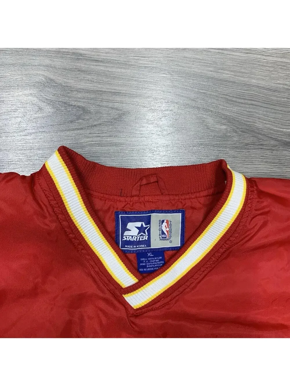 Vintage 90S Starter Houston Rockets Windbreaker Jacket XL OLD LOGO MENS RARE RED_4